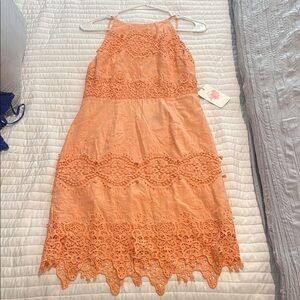 L’atiste backless coral embroidered dress